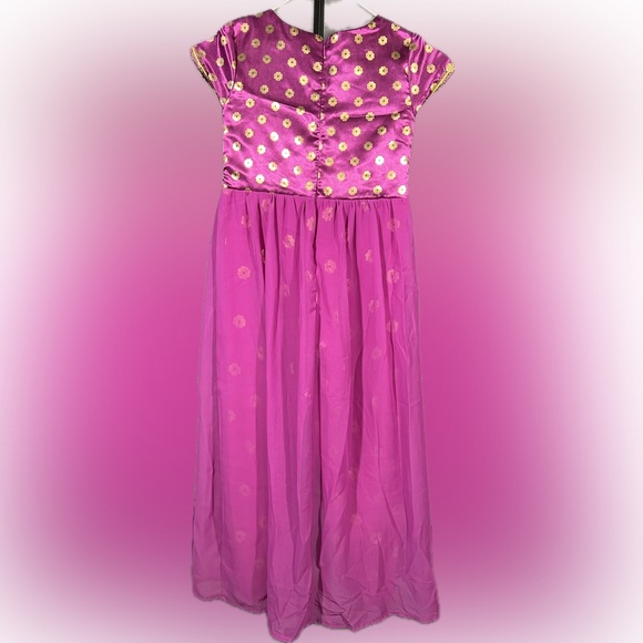 Disney Jasmine Premium Costume Magenta Kids 6/6X Embellished Jumpsuit - Picture 4 of 10
